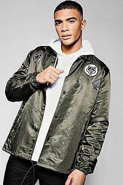Boohoo Coach Jacket With Badges