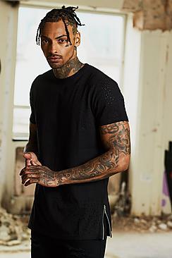 Boohoo Dele Longline Distressed T-shirt