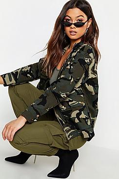 Boohoo Pocket Front Camo Utility Jacket