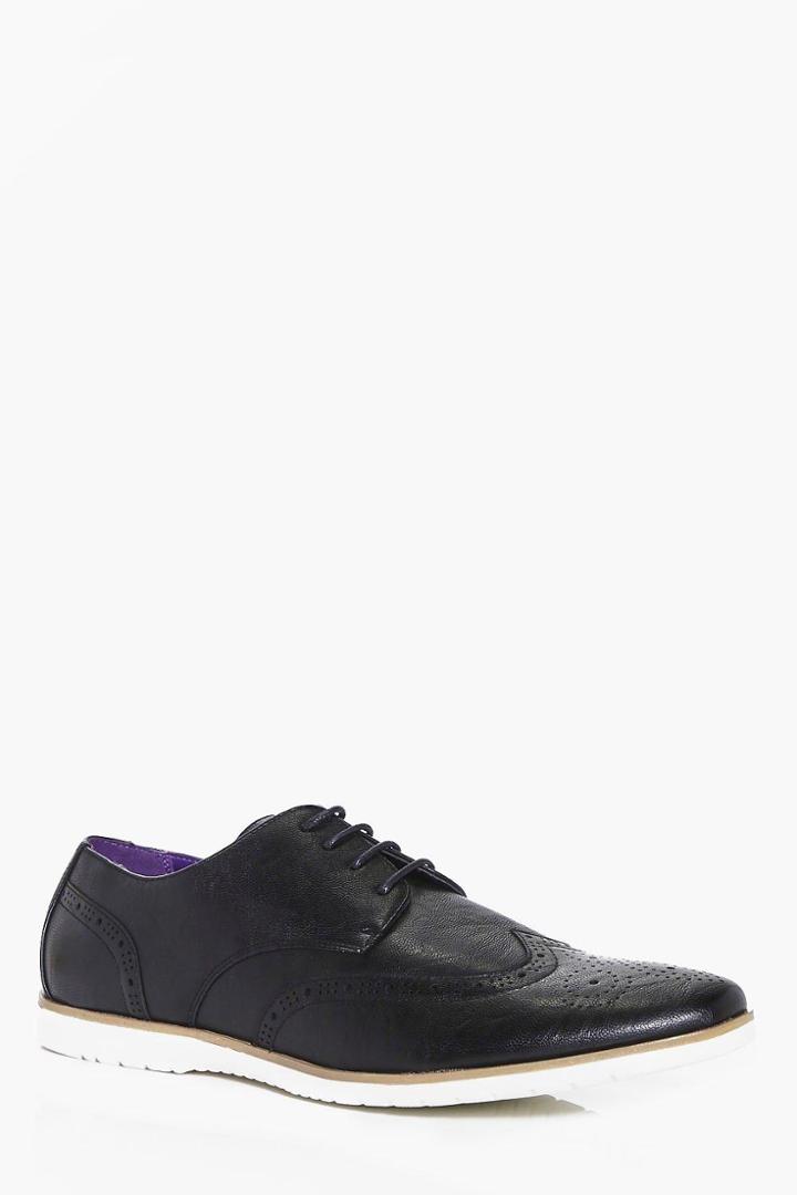Boohoo Contrast Sole Brogue Black