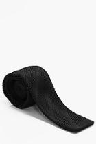 Boohoo Black Skinny Knitted Textured Tie