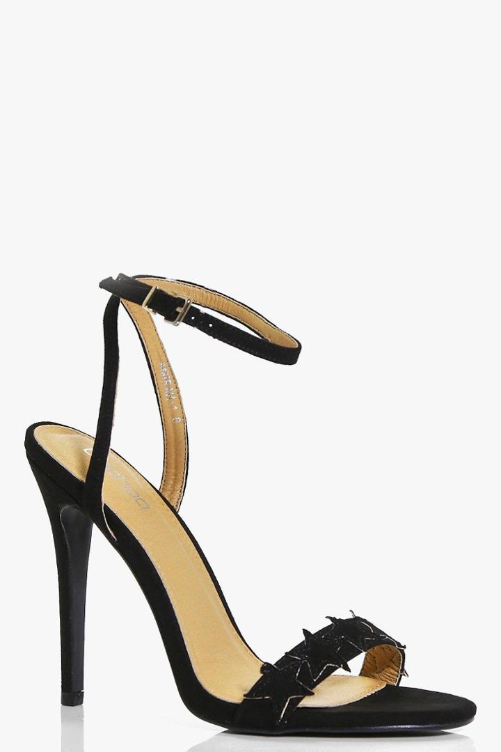Boohoo Sarah Star Trim Two Part Sandal Black