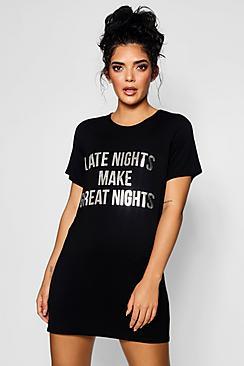 Boohoo Late Nights Sleep Tee