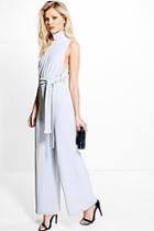 Boohoo Petite Sophia Open Side Tie Waist Jumpsuit