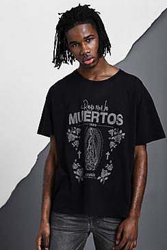 Boohoo Oversized Tonal Print T-shirt