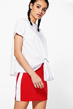 Boohoo Jessie Contrast Side Stripe Mini Skirt