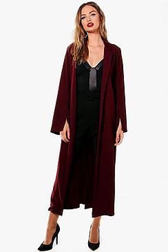 Boohoo Jessica Slit Sleeve Belted Duster