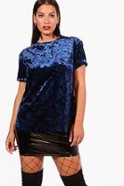 Boohoo Plus Sophie Velvet Oversize Tee