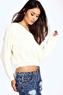 Boohoo Ellie Crop Fisherman Jumper
