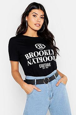 Boohoo Brooklyn Slogan T-shirt