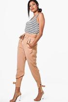 Boohoo Brooke Tailored Ankle Tie Woven Slim Fit Trousers