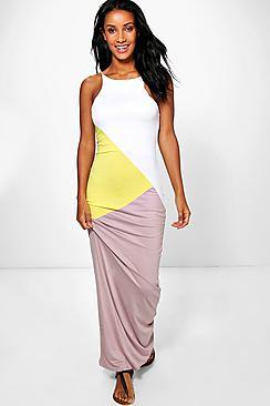 Boohoo Jasmine Colour Block Maxi Dress
