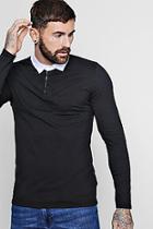 Boohoo Long Sleeve Rugby Polo In Muscle Fit