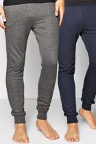 Boohoo 2 Pack Lounge Joggers In Charcoal Charcoal