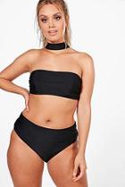 Boohoo Plus Nicole Choker Bandeau Bikini