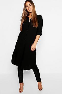 Boohoo Petite Split Side Maxi Shirt