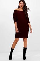 Boohoo Jasmine Off The Shoulder Slouchy Jumper Dress