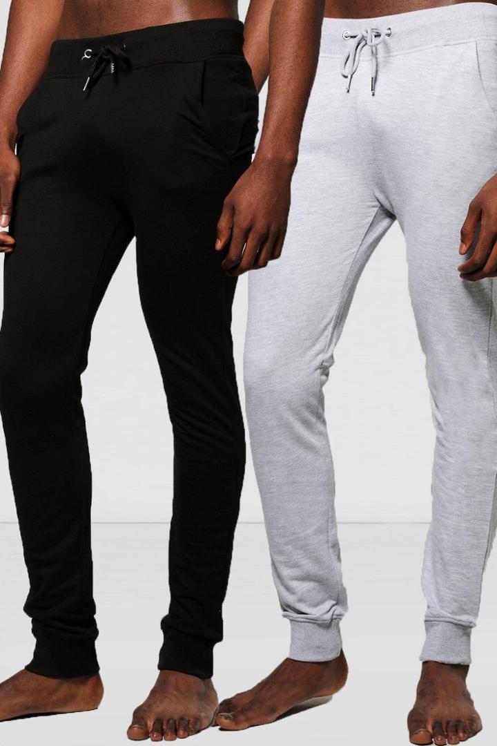 Boohoo 2 Pack Lounge Joggers In Black Black