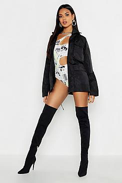 Boohoo Belted Patch Pocket Buckle Detail Jacket