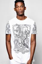 Boohoo Dragon Print T Shirt White