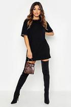 Boohoo Leopard Print Contrast Trim T-shirt Dress