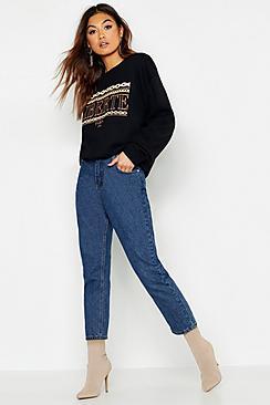 Boohoo Liberte Chain Print Slogan Sweat