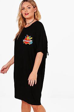 Boohoo Plus Lexi Tassel Trim T-shirt Dress