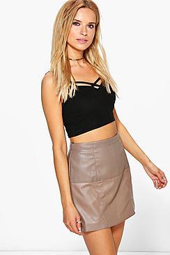 Boohoo Ceira Faux Leather Mini Skirt