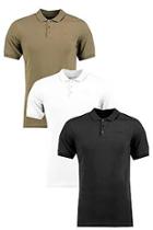 Boohoo 3 Pack Short Sleeve Muscle Fit Polos