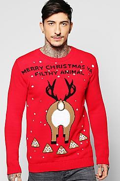 Boohoo Filthy Animal Emoji Christmas Jumper