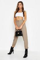 Boohoo Woven Check Tapered Trousers