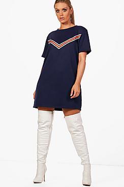 Boohoo Plus Lindsey Tape Detail Sweat Dress