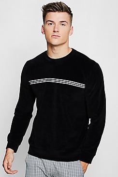 Boohoo Velour Sweater With Tape