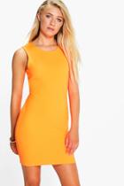 Boohoo Maria Mini Dress Neon-orange