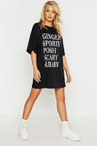 Boohoo Slogan Oversized T-shirt Dress