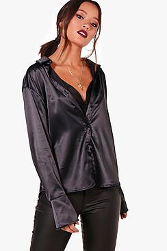 Boohoo Cassie Premium Satin Shirt