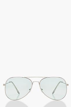 Boohoo Kelly Mint Green Pastel Lens Aviators