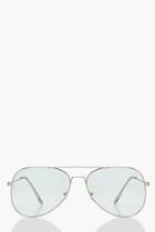 Boohoo Kelly Mint Green Pastel Lens Aviators