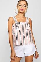 Boohoo Multi Stripe Strappy Top