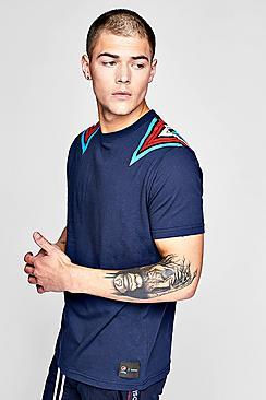 Boohoo Pepsi X Boohoo Shoulder Print Regular Fit T-shirt