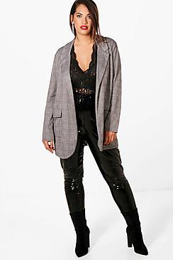 Boohoo Plus Megan Check Tailored Blazer