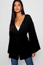 Boohoo Kimono Belted Wrap Cardigan