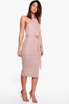 Boohoo Erin Ring Detail Halter Neck Midi Dress Lilas