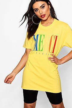 Boohoo Vicky Merci Rainbow Slogan Tee