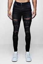 Boohoo Super Skinny Jeans With Lace Up Detail