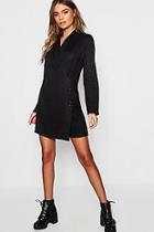 Boohoo Wrap Button Detail Mini Dress