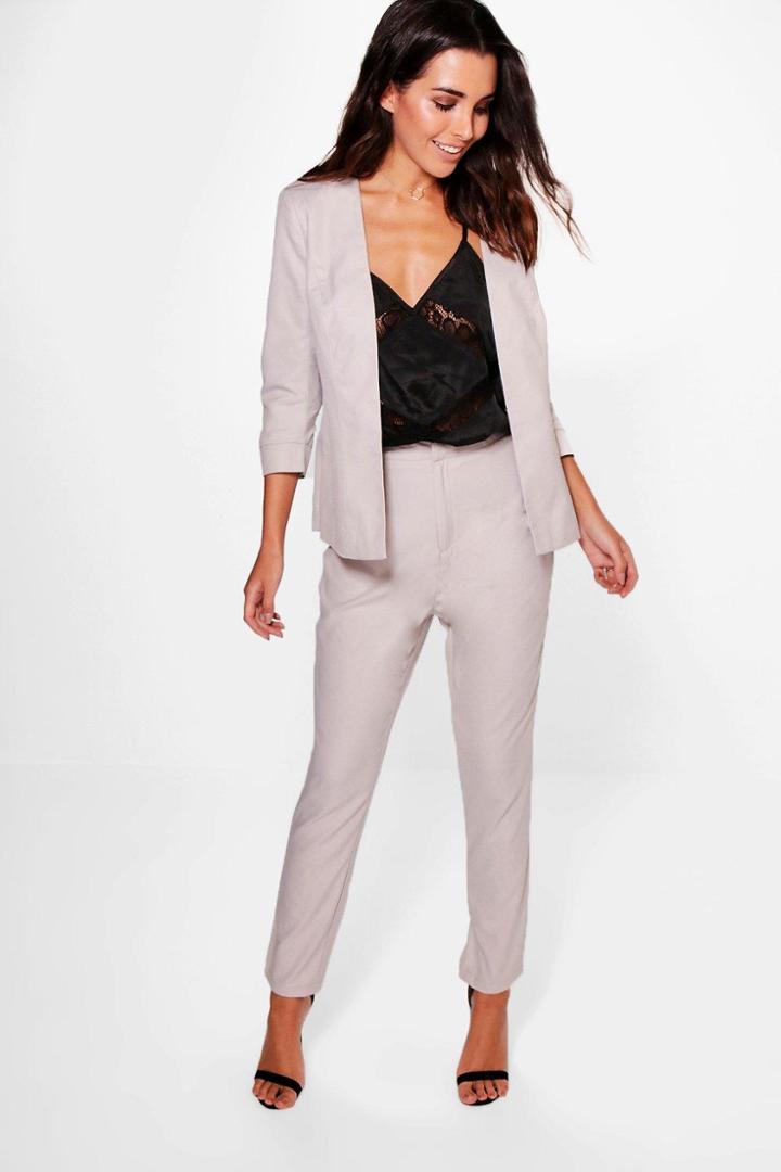 Boohoo Imogen Tailored Woven Trouser Grey