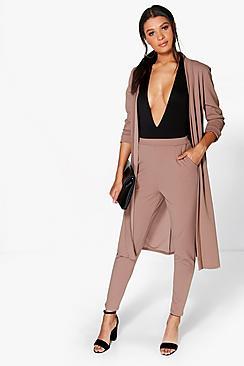 Boohoo Harriet Pocket Scuba Crepe Tapered Trouser