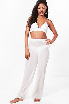 Boohoo Sadie Wide Leg Beach Trousers