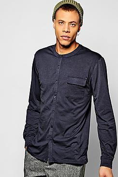 Boohoo Long Sleeve Utility Grandad Shirt